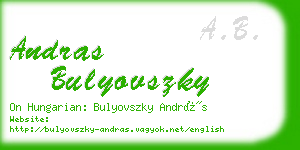 andras bulyovszky business card